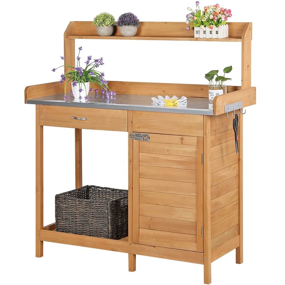 Outdoor Furniture Wood - Tavolo da Lavoro in Legno Massello