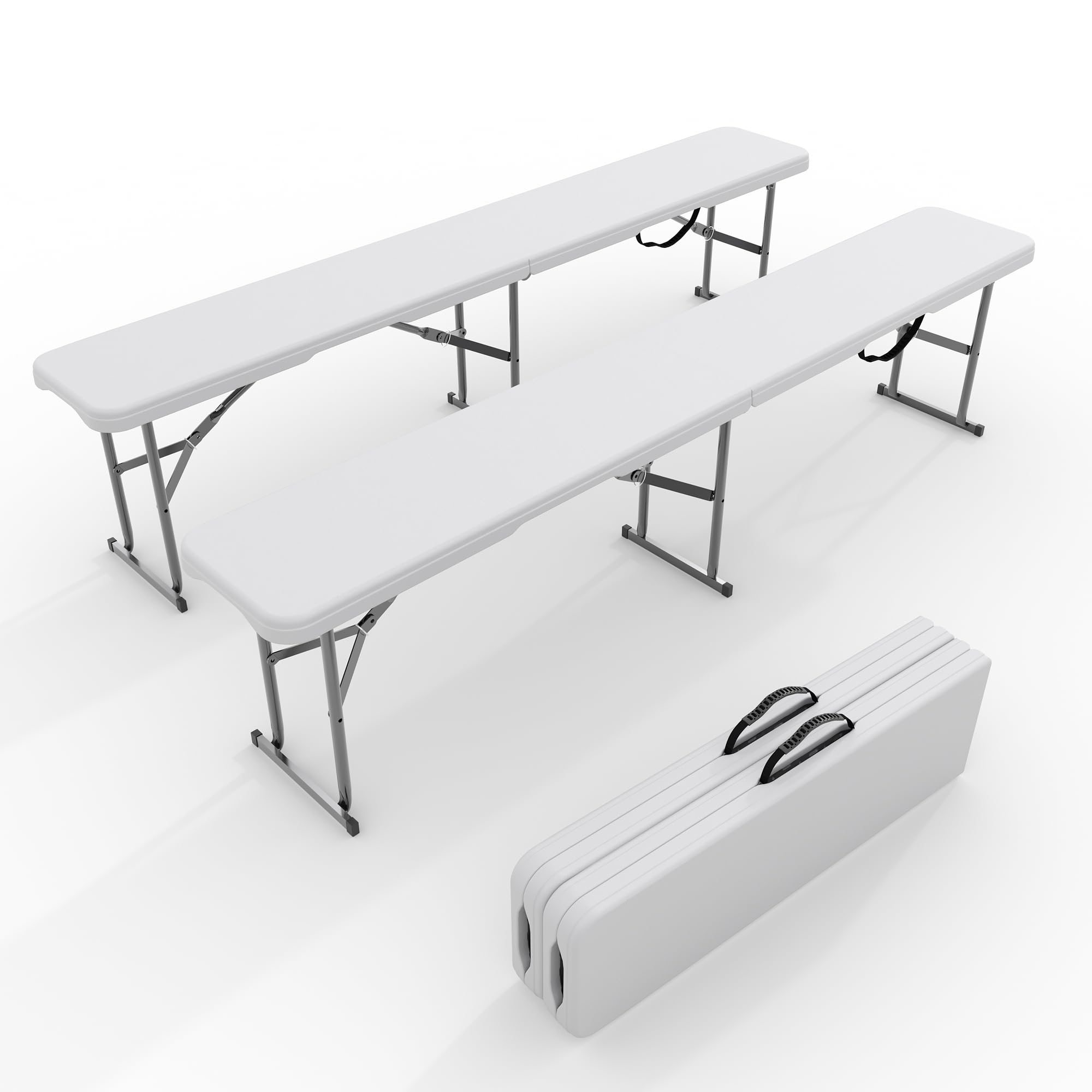 Outdoor Furniture Diy - Set di 2 panche pieghevoli da