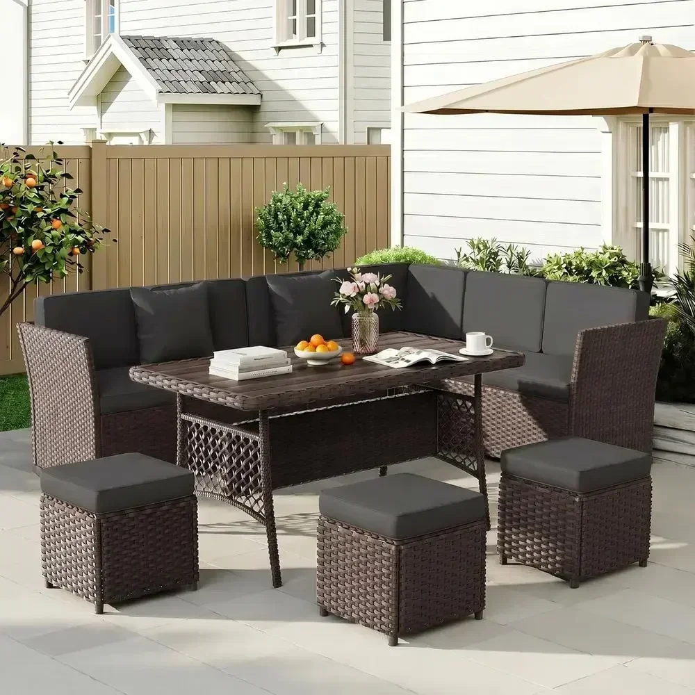 Outdoor Furniture Metal Chairs - Set da esterno composto da 7