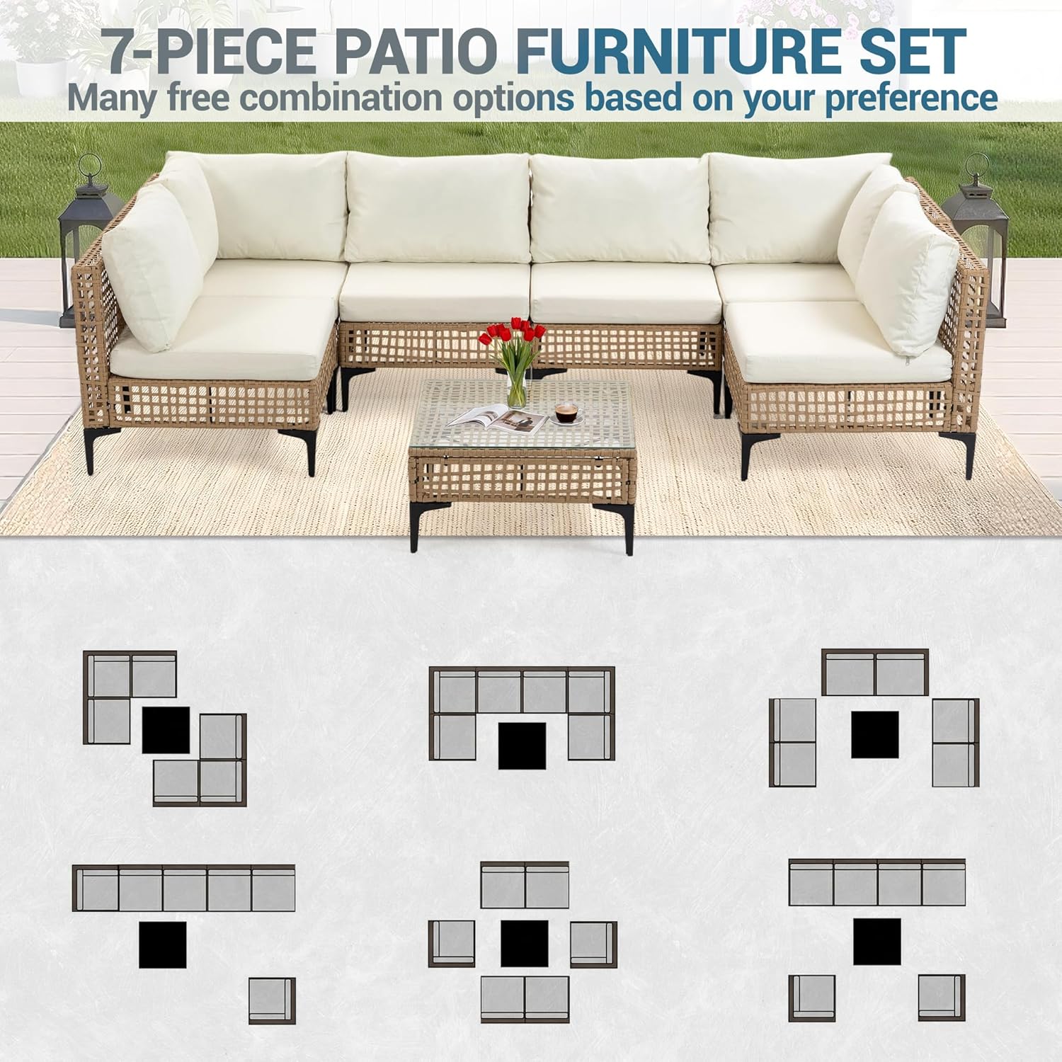 Set di 7 Pezzi di Mobili da Es - Outdoor Furniture Luxury recensione e prezzo